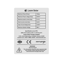 Load image into Gallery viewer, Loom Solar Panel 125 watt - 12 volt Mono Crystalline